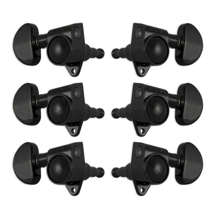 Grover Original Rotomatics Machineheads ~ 3+3 ~ Black Chrome