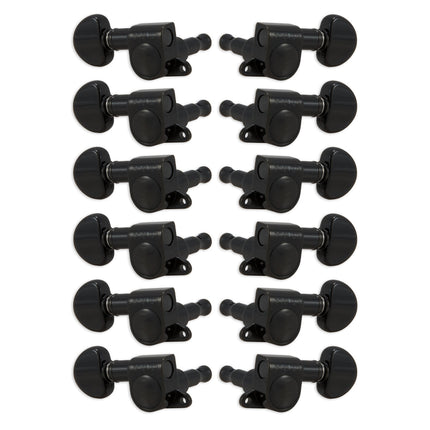 Grover Mini Rotomatics Machineheads 12 String~ 6+6 ~ Black Chrome