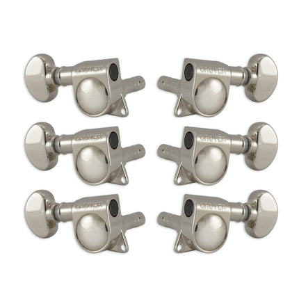 Grover Mini Locking Rotomatics Machineheads ~ 3+3 ~ Nickel