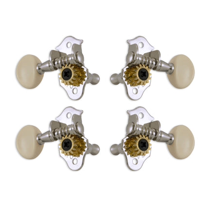 Grover Sta-tite Ukulele Pegs (Set of 4) ~ Chrome ~ White