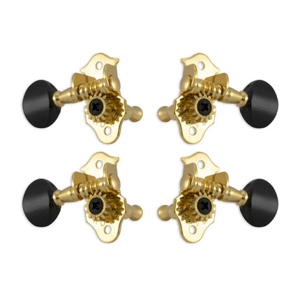GroverSta-Tite Ukulele Pegs (Set of 4) ~ Gold ~ Black