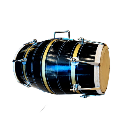JAS Black & Gold Dholak/Dholki for Wedding, Mehndi, Kirtan & Bhajan