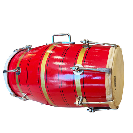 Dholak Nut Bolt type Red and Gold