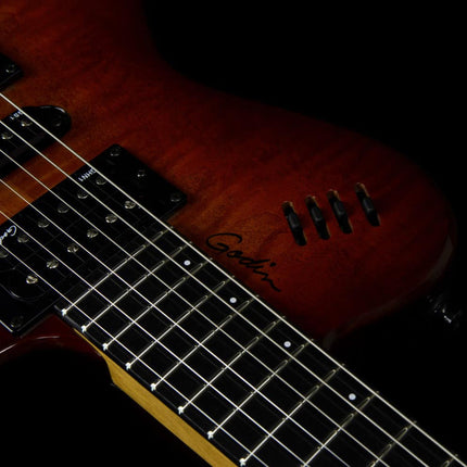 Godin XTSA 3 Voice Electric Guitar ~ Light Burst Flame
