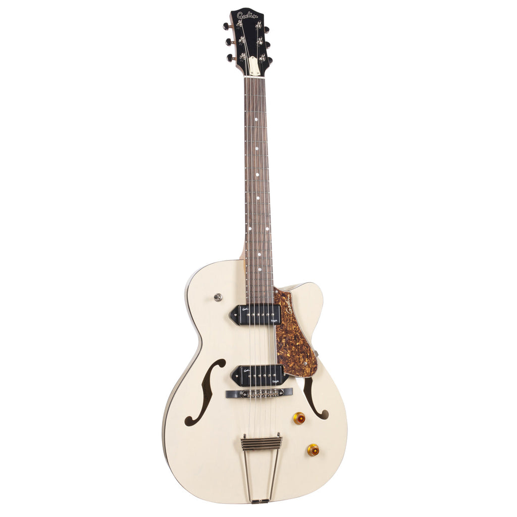 Godin 5th Avenue Thin Line Kingpin P90 Semi-Acoustic Guitar ~ Trans Cream