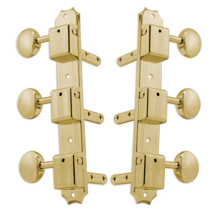 Grover Vintage Machineheads ~ 3+3 ~ Horizontal ~ Gold