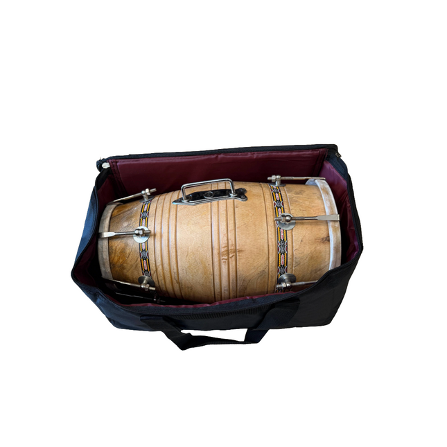 JAS Polished Wooden Dholak (Natural) – Intermediate Dholki for Wedding, Mehndi, Kirtan & Bhajan UK