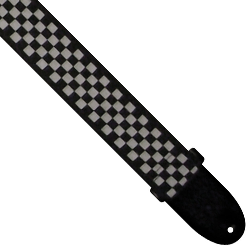 Perri's Polyester/Webbing Guitar Strap ~ Black/White Check