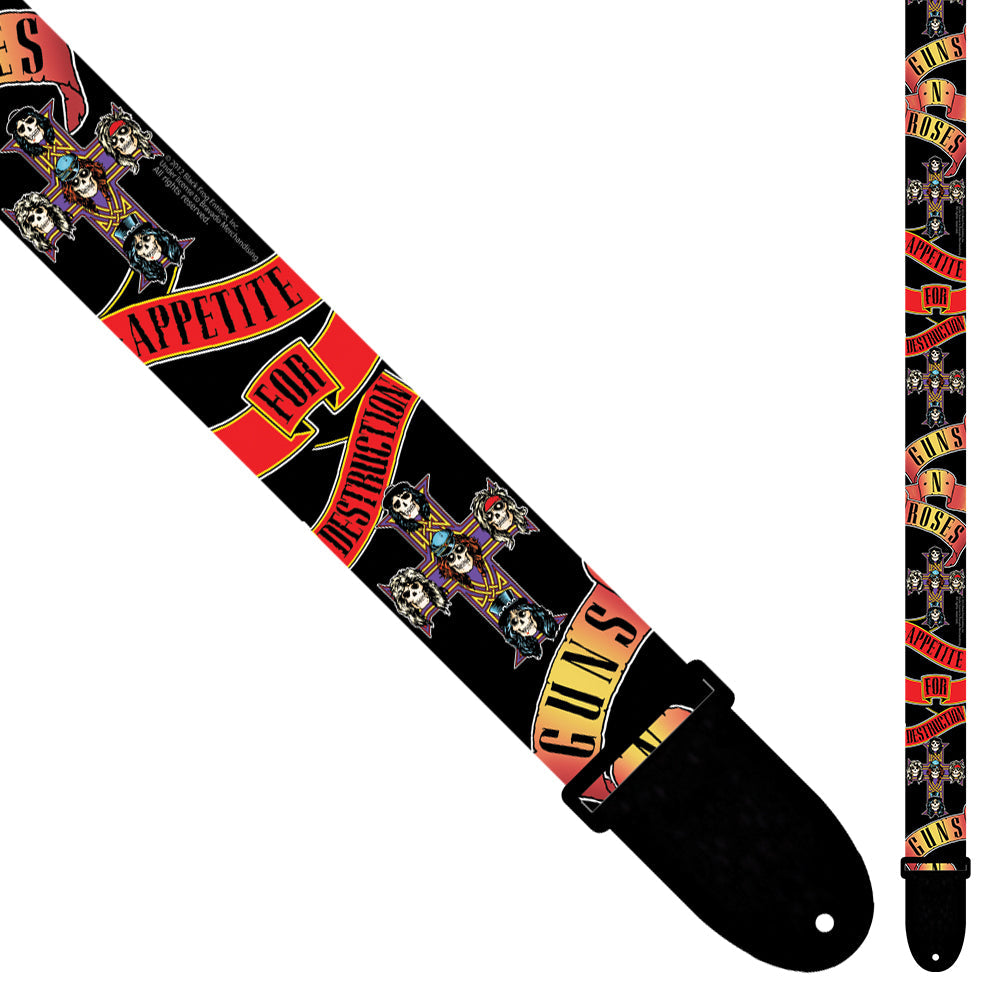 Perri's Polyester Guitar Strap ~ Guns 'n' Roses ~ Appetite For Destruction