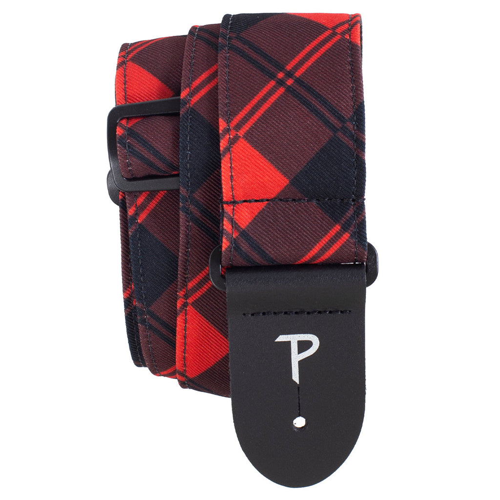 Perri's 2" Fabric Guitar Strap ~ Red/Black Plaid