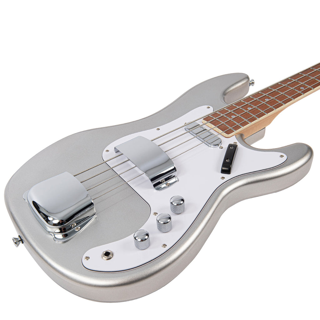 Metallic Silver Rapier Symphonic Bass Guitar