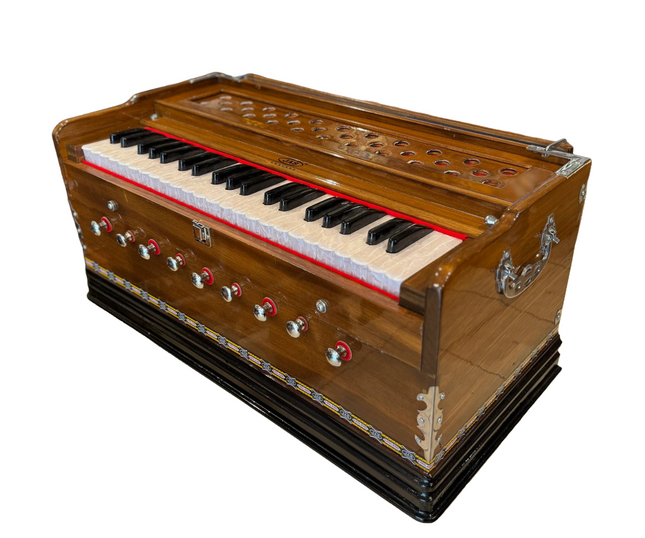 JAS Harmonium Super Deluxe Brass Reeds Standard Body (Light Brown)