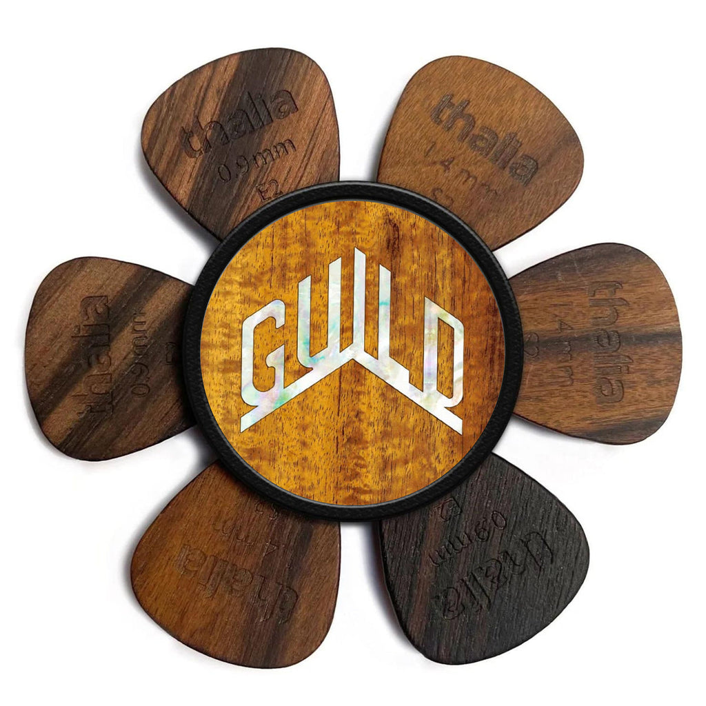 Guild® by Thalia Pick Puck ~ AAA Hawaiian Koa with Guild Pearl Logo