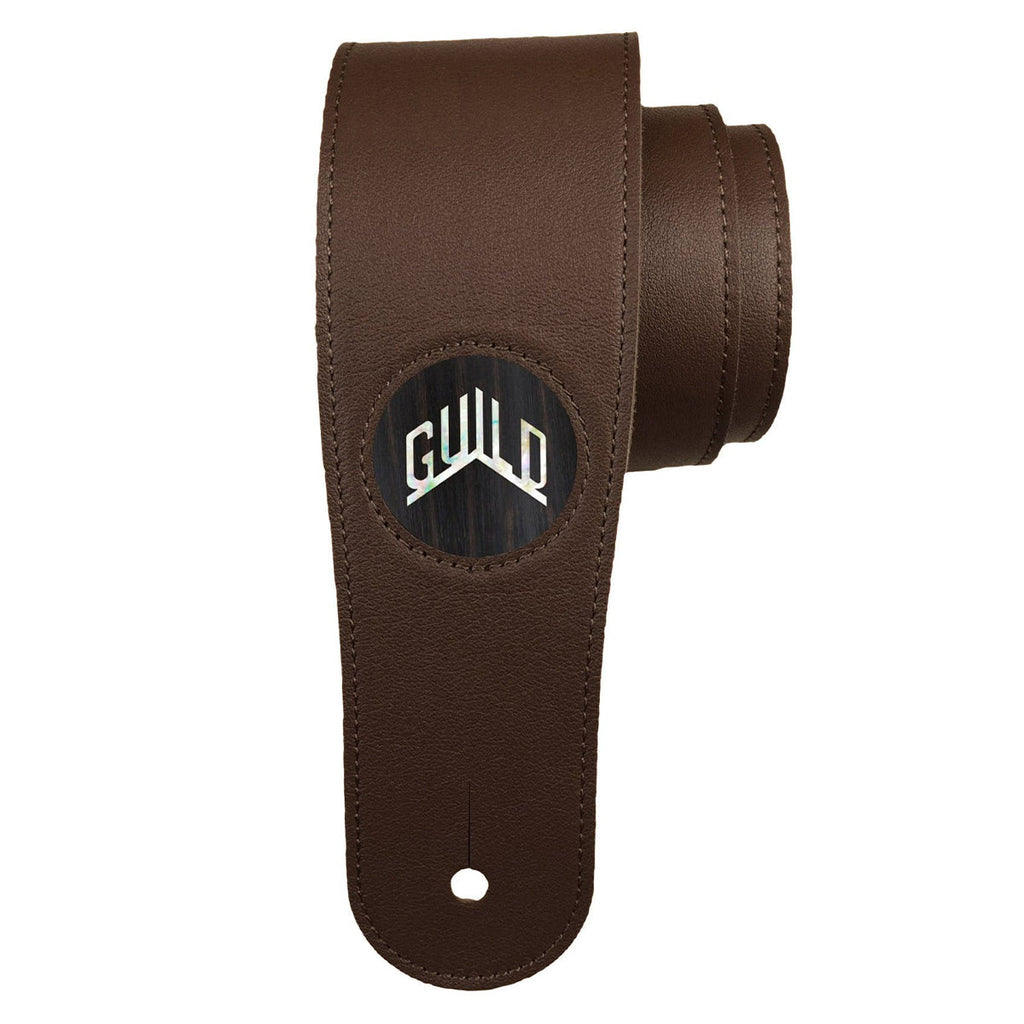 Guild® by Thalia Dark Chocolate Guitar Strap ~ Black Ebony with Guild® Pearl Logo