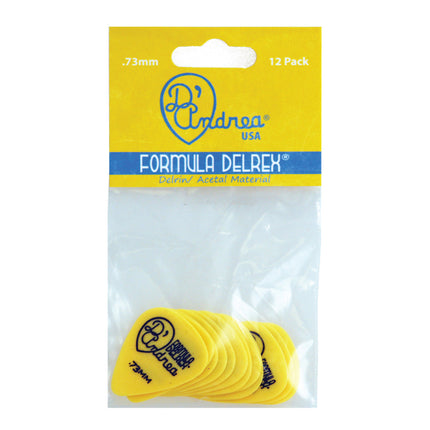 D'Andrea 351 Yellow Delrex Pick Pack ~ Medium ~ 12 Picks