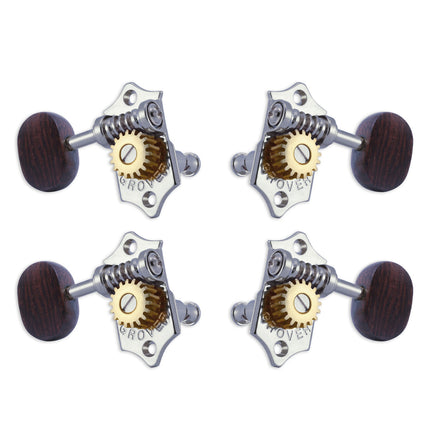 Grover U99 Series Sta-Tite Ukulele Pegs (Set of 4) ~ Chrome ~ Rosewood Buttons