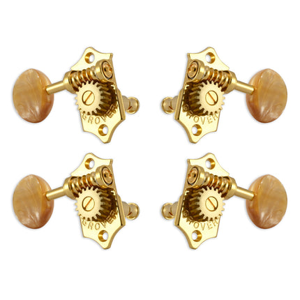 Grover U99 Series Sta-Tite Ukulele Pegs (Set of 4) ~ Gold ~ Acrylic Buttons
