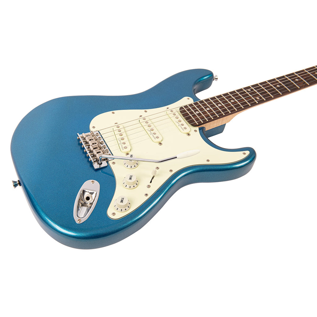 Vintage V60 Coaster Series Electric Guitar Pack ~ Candy Apple Blue