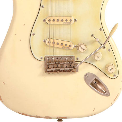 Vintage V6 Thomas Blug Signature Electric Guitar ~ Distressed Vintage White