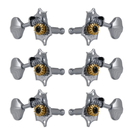 Grover STA-TITE Machineheads ~ 3+3 ~ Horizontal ~ Chrome