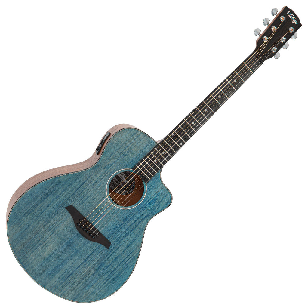 Denim Blue Vintage Pacific Coast Series Electro-Acoustic Guitar