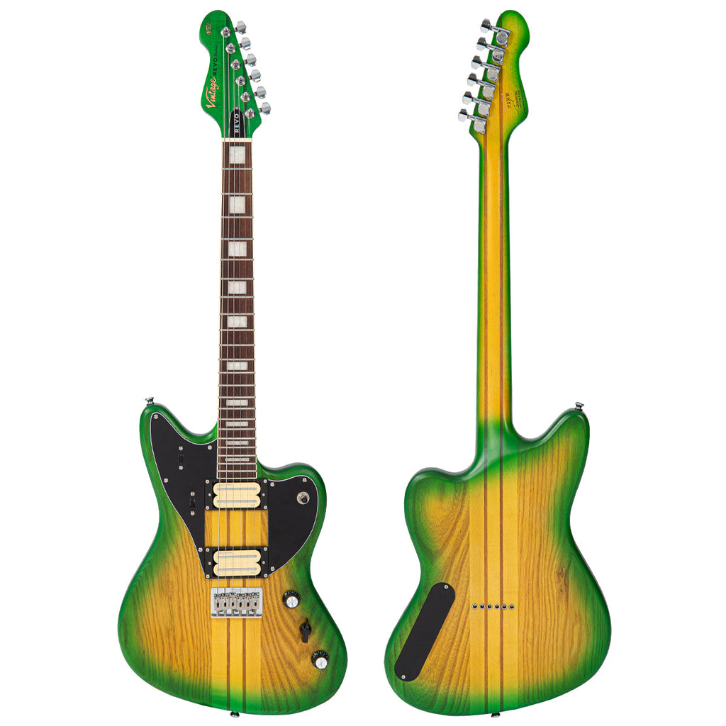 Green/Yellow Burst Vintage REVO Series 'Integra' Guitar