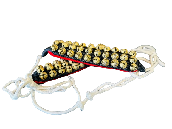 JAS 3 Line Ghungroo, Black Resham, Ankle Bracelet Pair